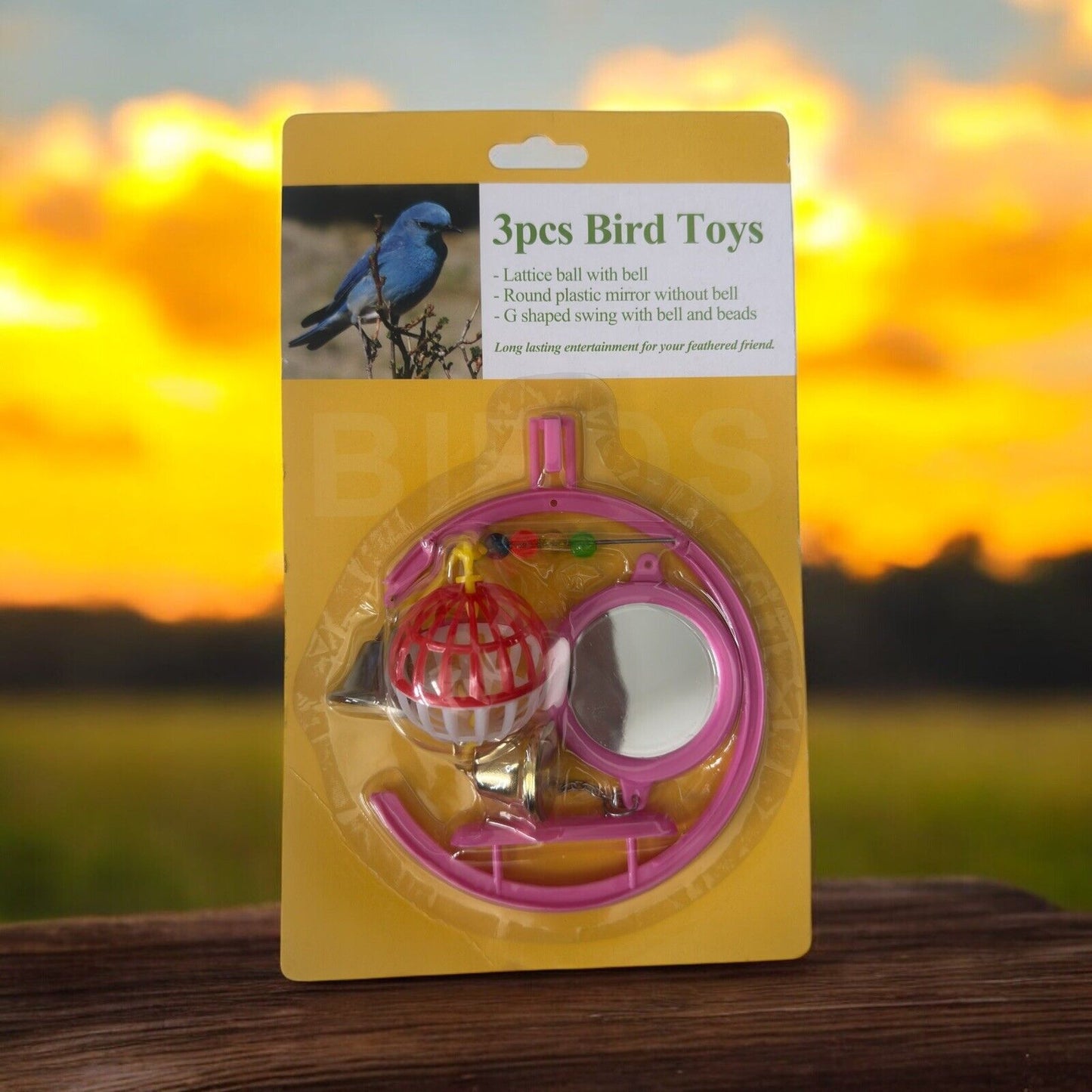 3 pcs Bird Toy Set - Number 1: Engaging and durable for happy, active birds.