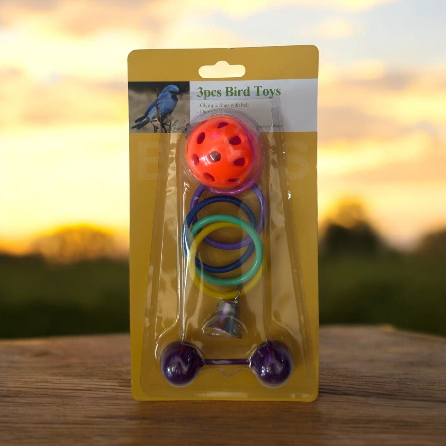 3-piece Bird Toy Set - Number 3: Engaging and colorful fun for your feathered