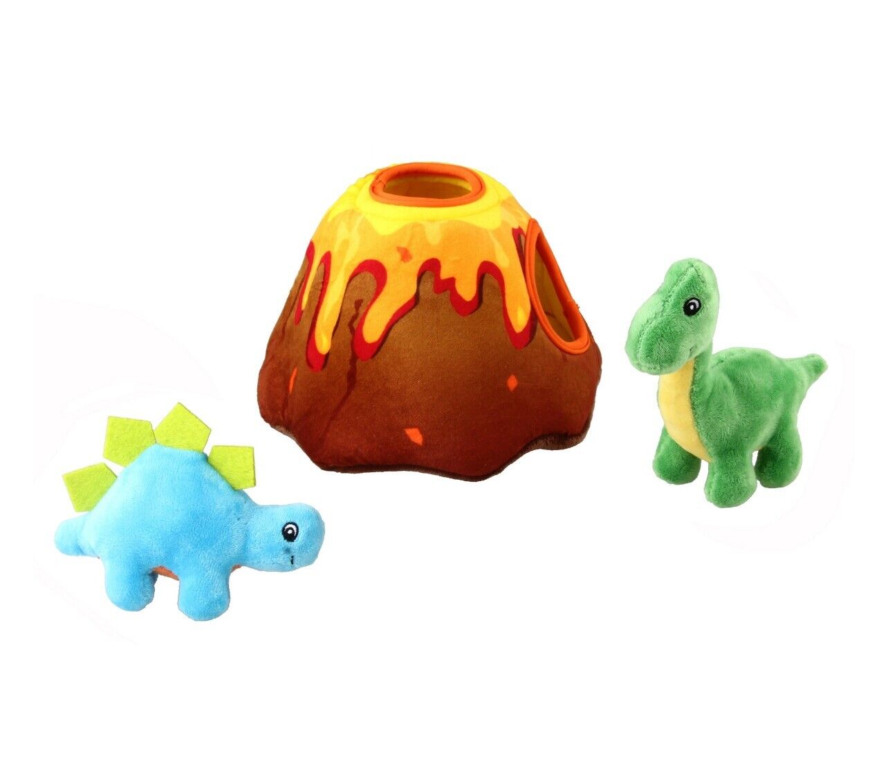 Vibrant Life Cozy Buddy Volcano Dino Dog Toy Small, Brand New