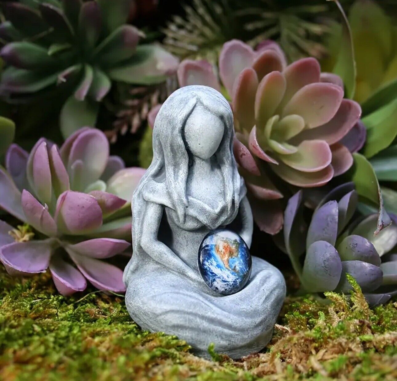 Mother Fairy Holding Earth Figurine, Symbol of Nature and Harmony