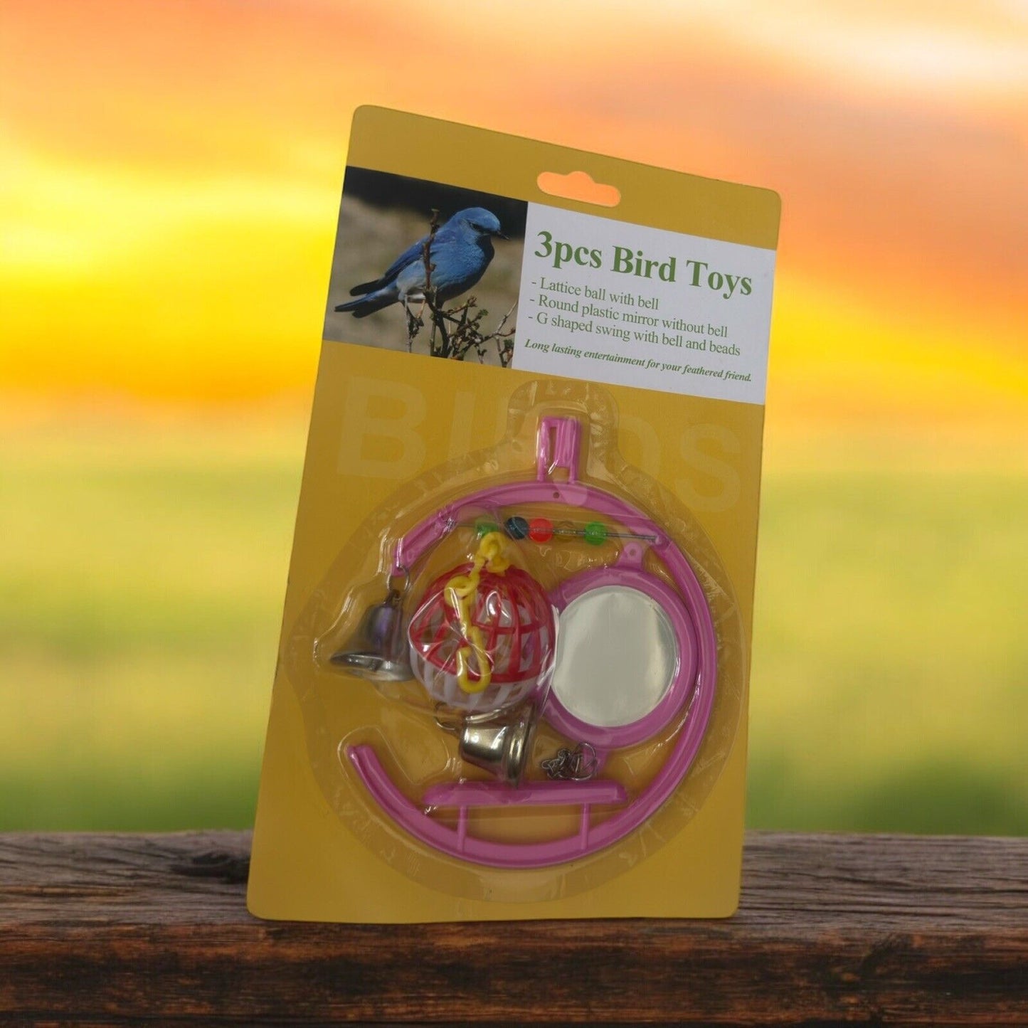 3-piece Bird Toy Set - Number 6: Fun and stimulating toys for happy, active bird