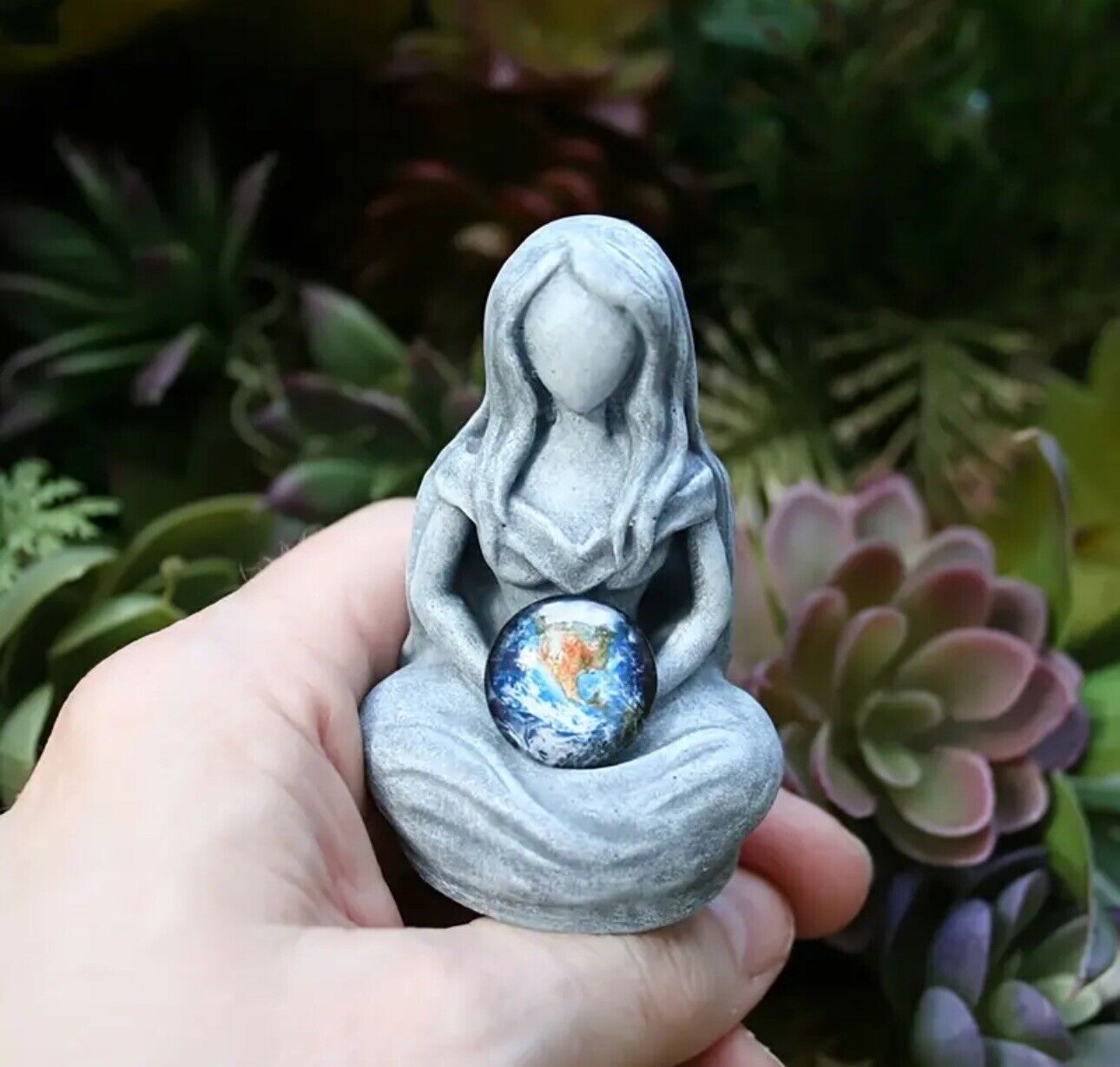 Mother Fairy Holding Earth Figurine, Symbol of Nature and Harmony