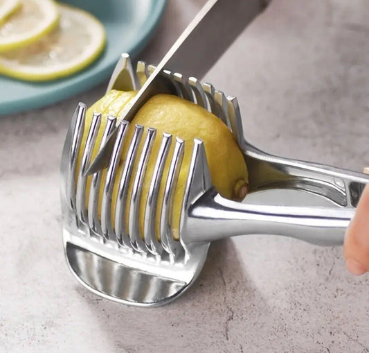 Effortlessly slice tomatoes, lemons, and onions with our stainless steel slicer