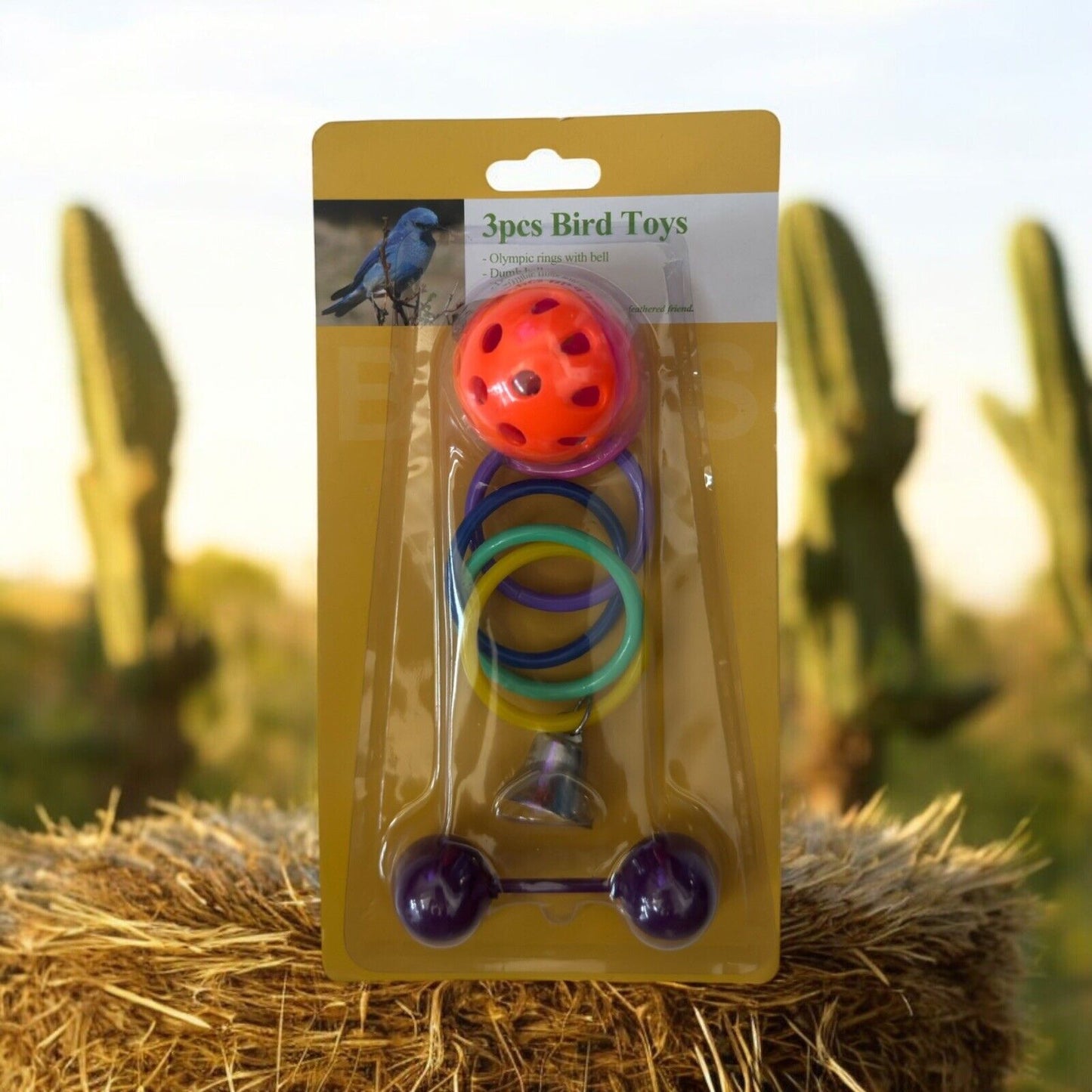 3-piece Bird Toy Set - Number 3: Engaging and colorful fun for your feathered