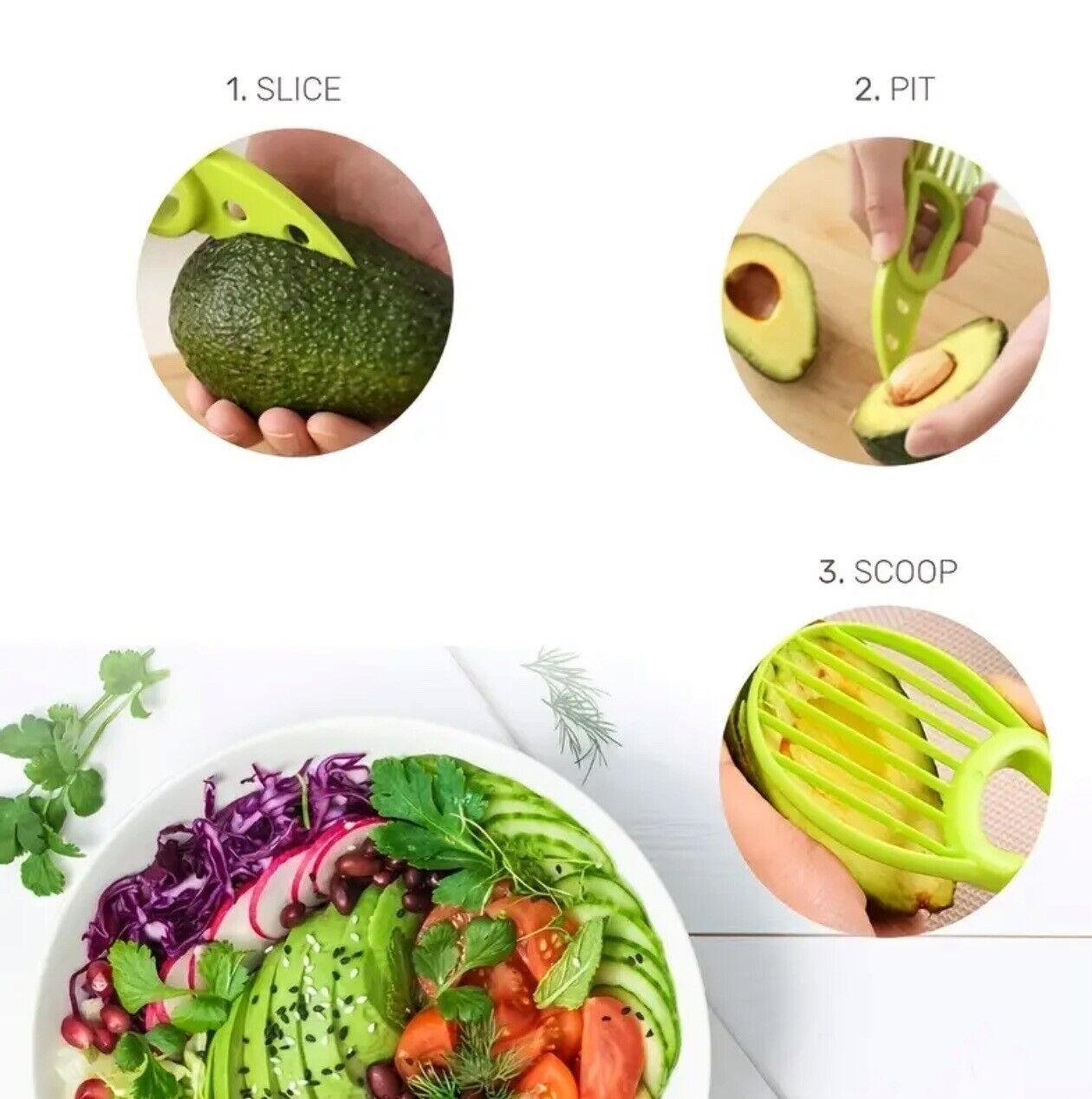 3-in-1 Avocado Slicer, Peel, Core, And Slice Avocados And Other Fruits