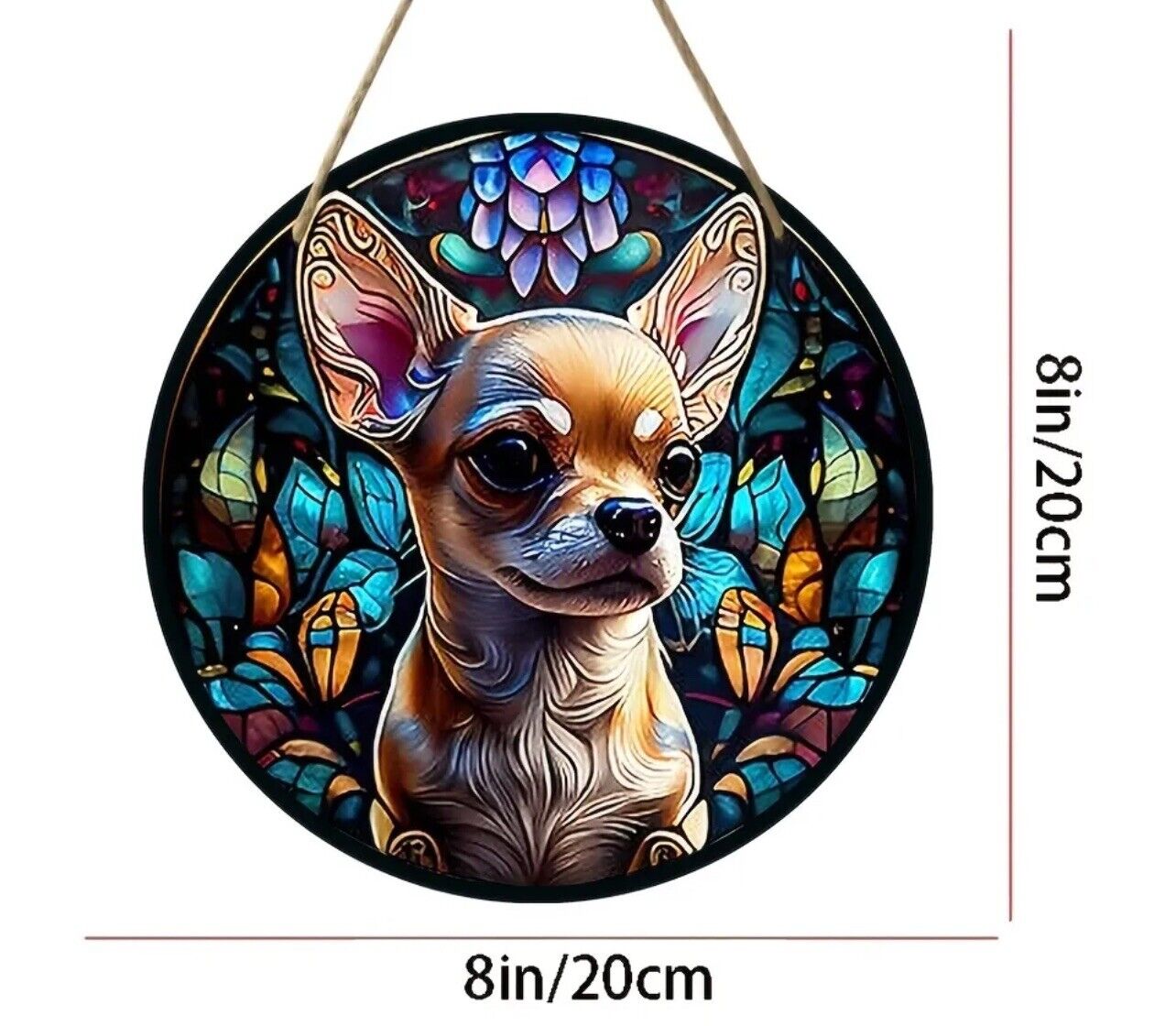 Chihuahua wood plaque for wall display, dog art deco.