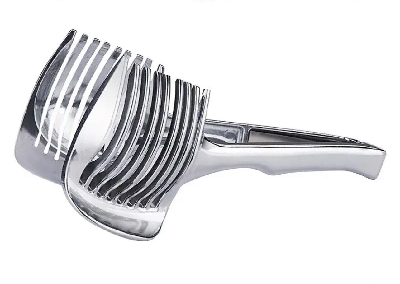 Effortlessly slice tomatoes, lemons, and onions with our stainless steel slicer