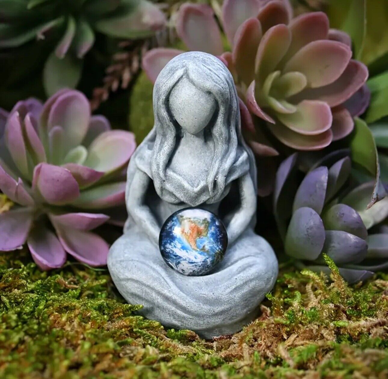 Mother Fairy Holding Earth Figurine, Symbol of Nature and Harmony