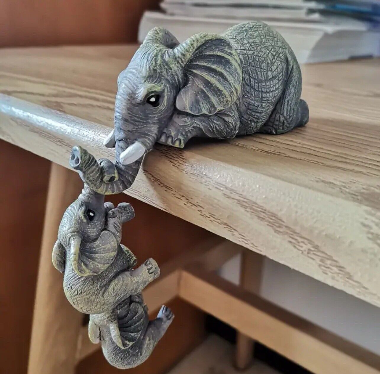 3pcs/set Adorable Elephant Hanging Decor - Resin Crafts for Home and Room Decor