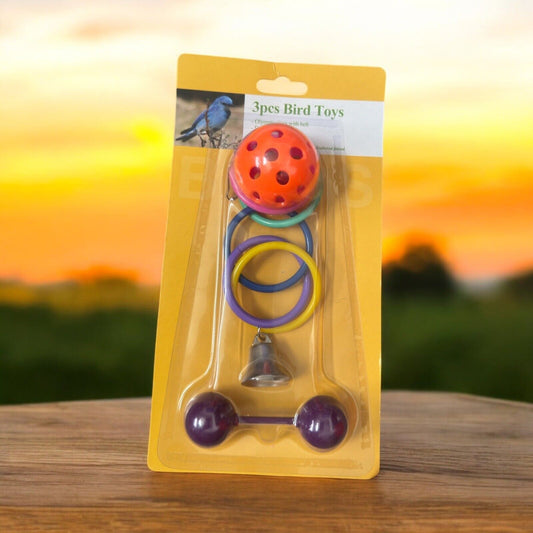 3-piece Bird Toy Set - Number 10: Engaging and colorful toys for active, Birds