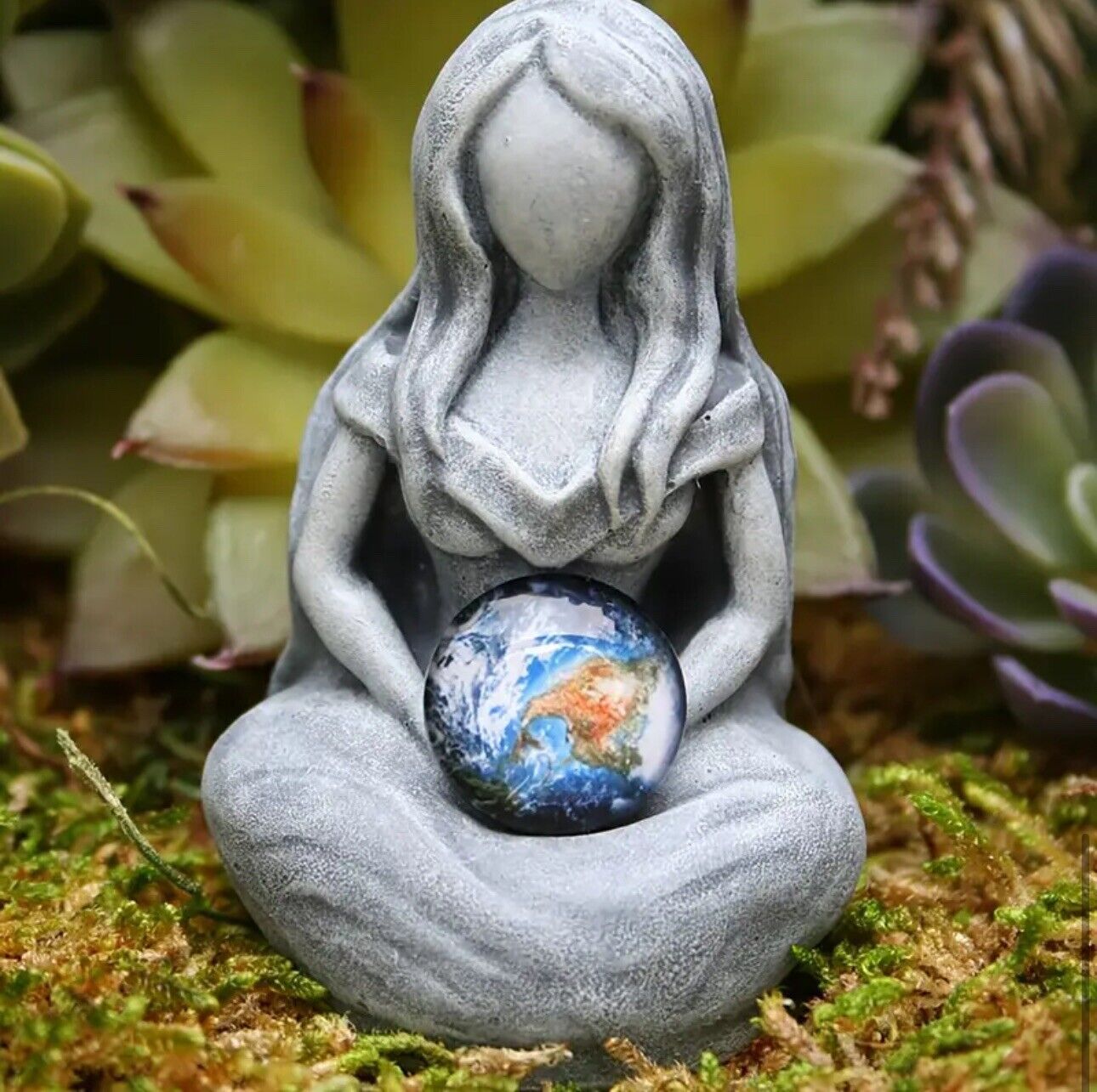 Mother Fairy Holding Earth Figurine, Symbol of Nature and Harmony