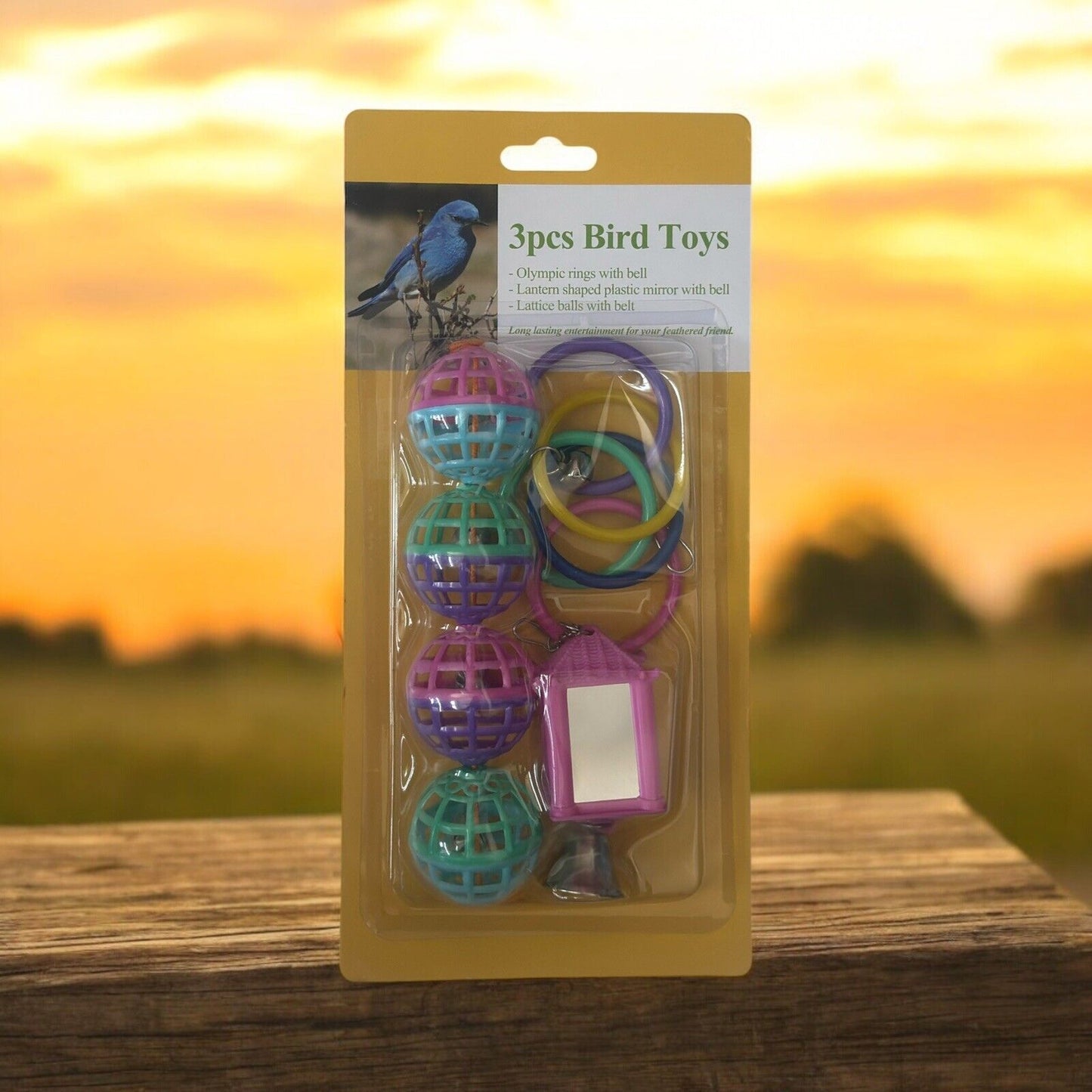 3-piece Bird Toy Set - Number 4: Interactive and fun for active, happy birds.