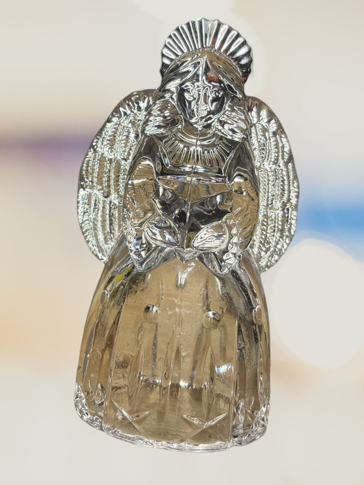 Vintage Mikasa Christmas Choral Angel Figurine Candle Holder 24% Lead Crystal