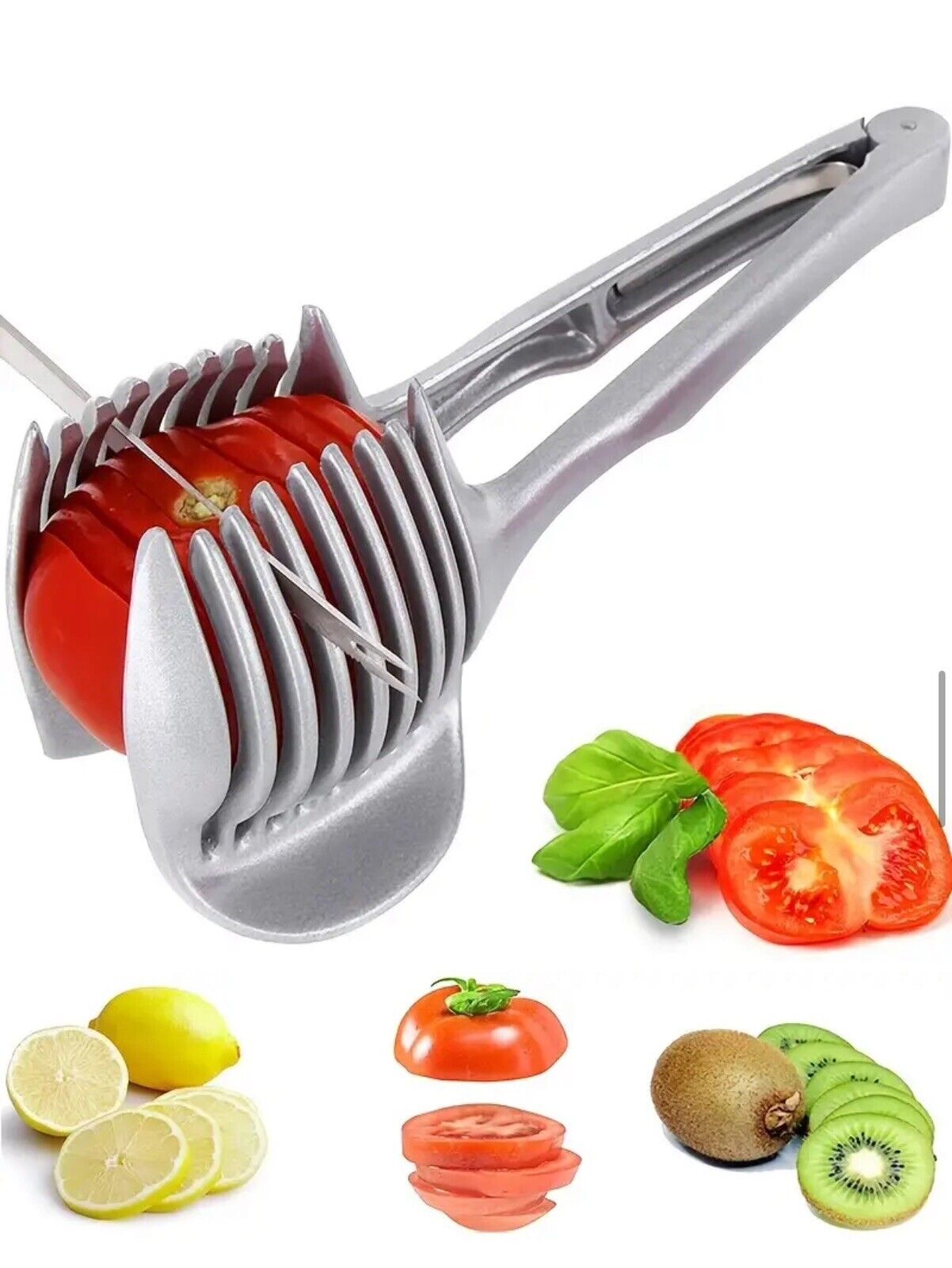 Effortlessly slice tomatoes, lemons, and onions with our stainless steel slicer