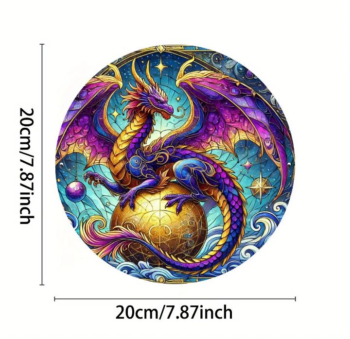 Metal sign featuring a dragon with ball, perfect for displaying