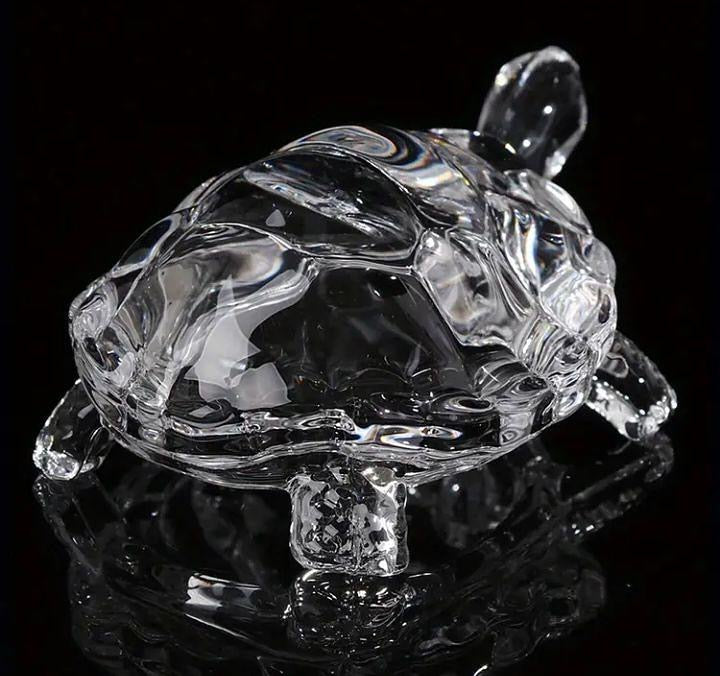 Glass tortoise for good luck and healing, a symbol of strength and prosperity.