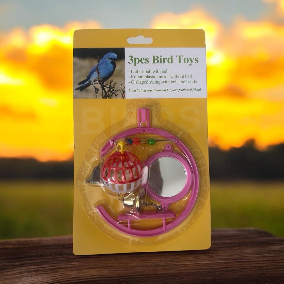 3 pcs Bird Toy Set - Number 1: Engaging and durable for happy, active birds. - Image 2
