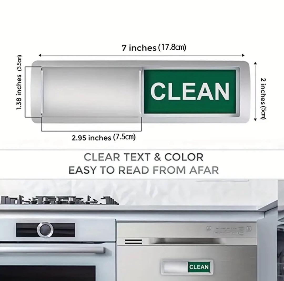 Dishwasher Magnet Clean Dirty Sign Shutter Only Changes When You Push It Non-Scr - Image 2