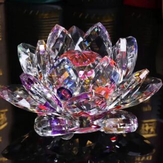Handcrafted Crystal Lotus Ornament For Home Decor And Desk Cabinet Decoration