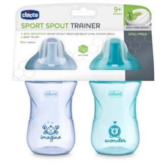 Chicco 9oz. Sport Spout Trainer with Semi-Firm, Bite-Resistant Spout